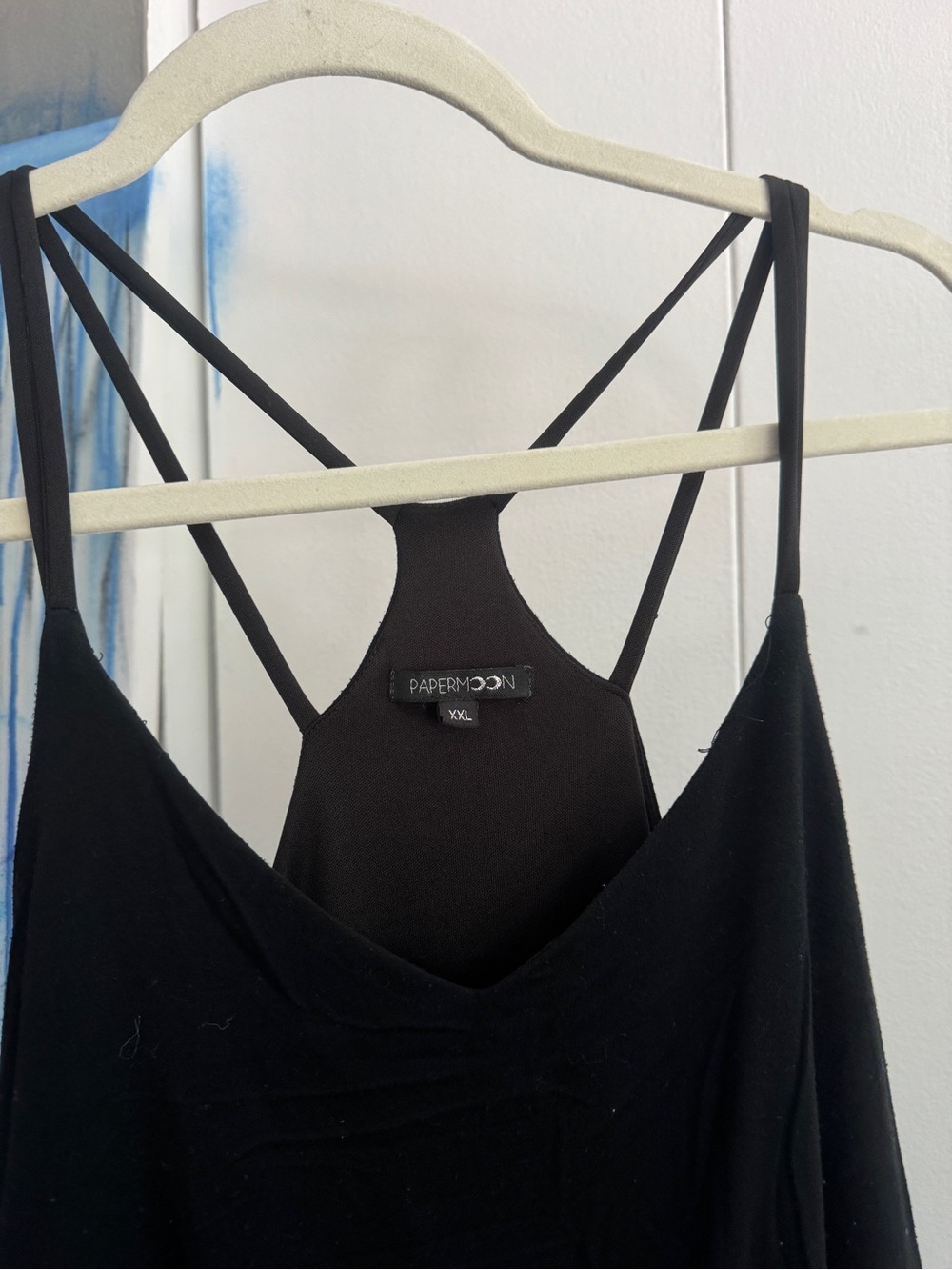 Paper Moon Black Strappy Back Maxi Dress Lined Size XXL - Picture 6 of 12